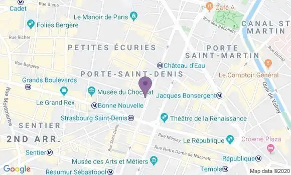 Localisation BNP Paribas Agence de Paris Boulevard de Strasbourg