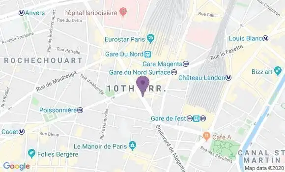 Localisation BNP Paribas Agence de Paris Gare de l