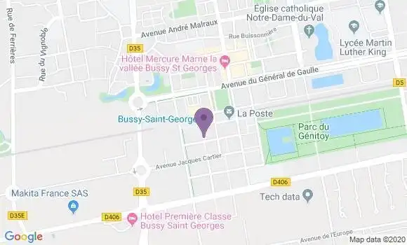 Localisation LCL Agence de Bussy Saint Georges