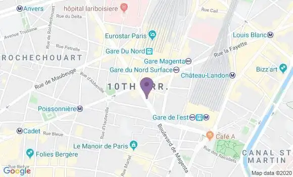 Localisation BNP Paribas Agence de Paris Magenta Sampaix