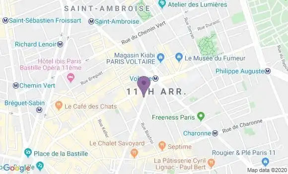 Localisation BNP Paribas Agence de Paris Mairie du 11ème