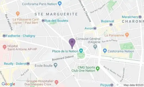 Localisation BNP Paribas Agence de Paris Nation