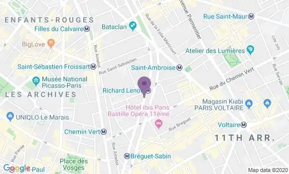 Localisation BNP Paribas Agence de Paris Richard Lenoir