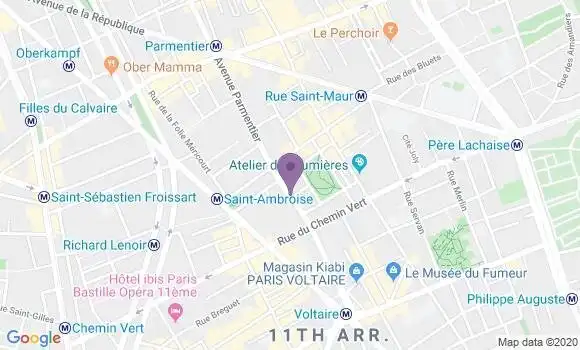 Localisation BNP Paribas Agence de Paris Saint Ambroise