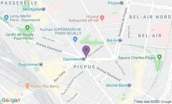 Localisation BNP Paribas Agence de Paris Daumesnil