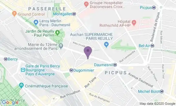 Localisation BNP Paribas Agence de Paris Dugommier Bercy