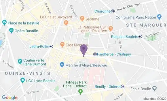 Localisation BNP Paribas Agence de Paris Faubourg Saint Antoine