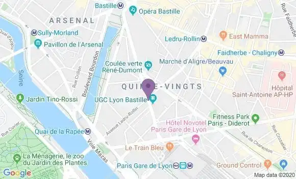 Localisation BNP Paribas Agence de Paris Ledru Rollin