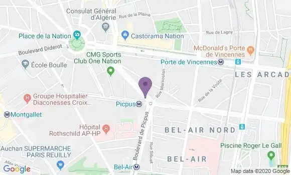 Localisation BNP Paribas Agence de Paris Picpus