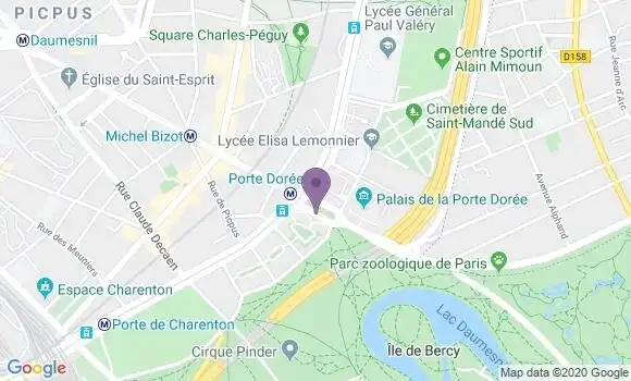 Localisation BNP Paribas Agence de Paris Porte Dorée