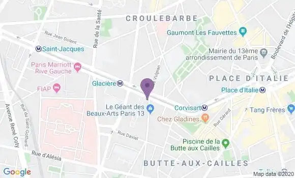Localisation BNP Paribas Agence de Paris Blanqui