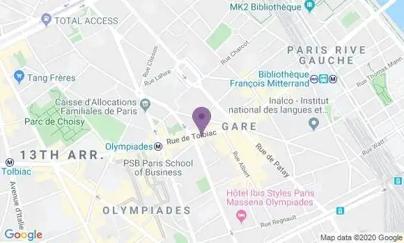 Localisation BNP Paribas Agence de Paris Patay Tolbiac
