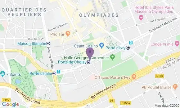 Localisation BNP Paribas Agence de Paris Porte de Choisy
