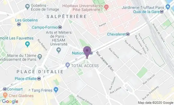 Localisation BNP Paribas Agence de Paris Rue Nationale