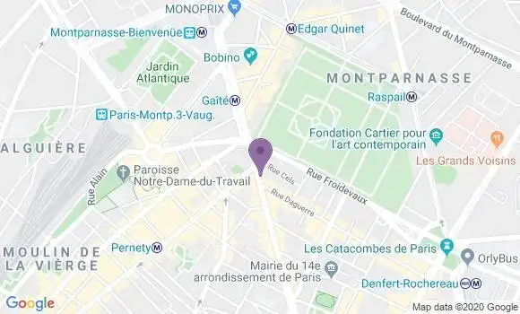 Localisation BNP Paribas Agence de Paris Avenue du Maine