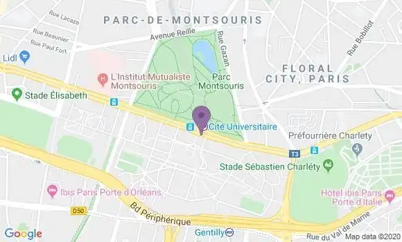 Localisation BNP Paribas Agence de Paris Cité Internationale