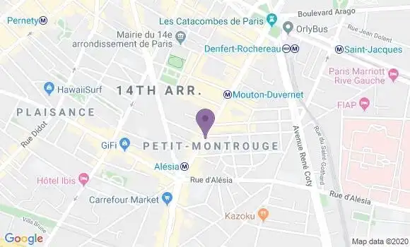 Localisation BNP Paribas Agence de Paris Général Leclerc
