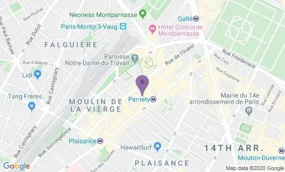 Localisation BNP Paribas Agence de Paris Pernety