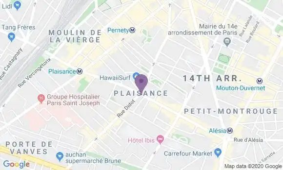 Localisation BNP Paribas Agence de Paris Plaisance