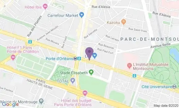 Localisation BNP Paribas Agence de Paris Porte d