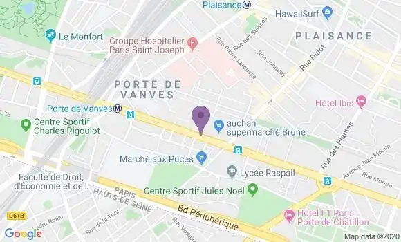 Localisation BNP Paribas Agence de Paris Porte Didot