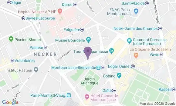 Localisation BNP Paribas Agence de Paris Montparnasse