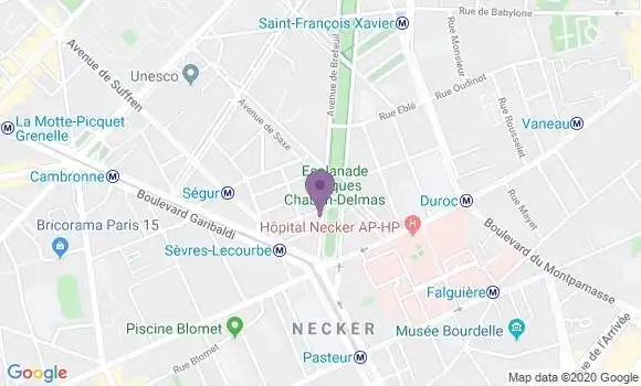 Localisation BNP Paribas Agence de Paris Avenue de Breteuil