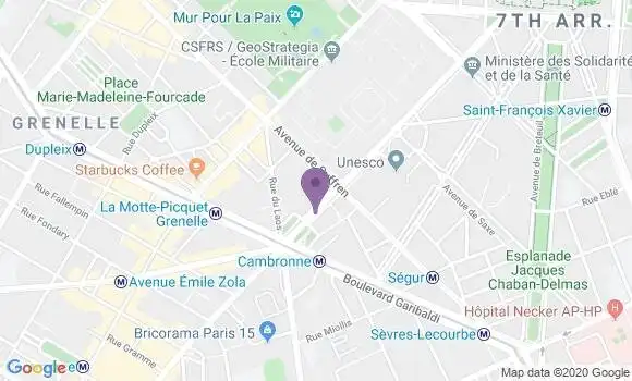 Localisation BNP Paribas Agence de Paris Lowendal