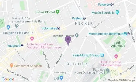 Localisation BNP Paribas Agence de Paris Pasteur