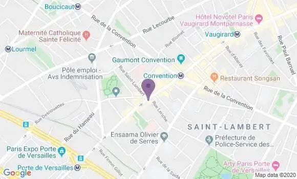 Localisation BNP Paribas Agence de Paris Saint Lambert