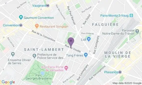 Localisation BNP Paribas Agence de Paris Vouille Brancion