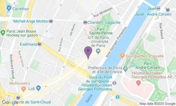 Localisation BNP Paribas Agence de Paris Exelmans
