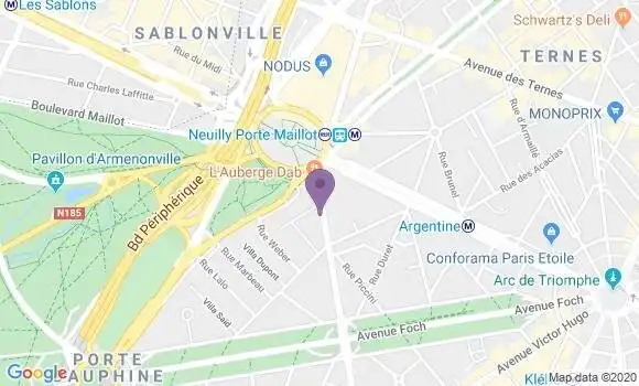 Localisation BNP Paribas Agence de Paris Foch Maillot