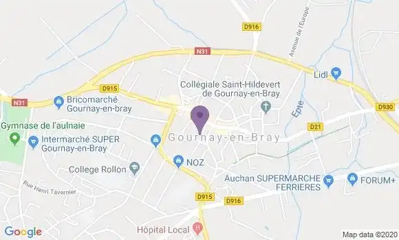 Localisation LCL Agence de Gournay en Bray