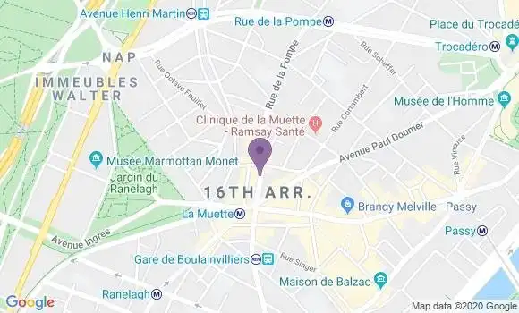 Localisation BNP Paribas Agence de Paris la Muette