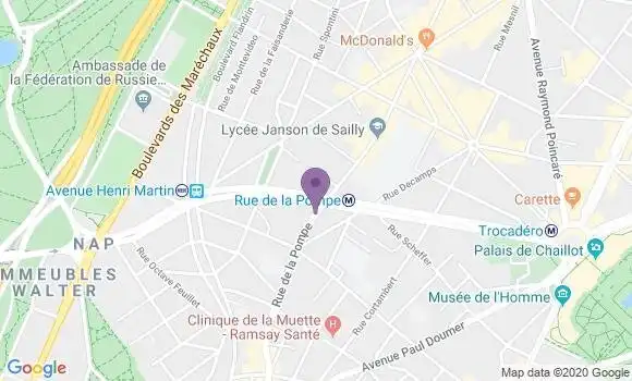 Localisation BNP Paribas Agence de Paris Mairie du 16ème