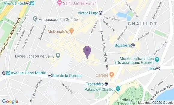 Localisation BNP Paribas Agence de Paris Place de Mexico