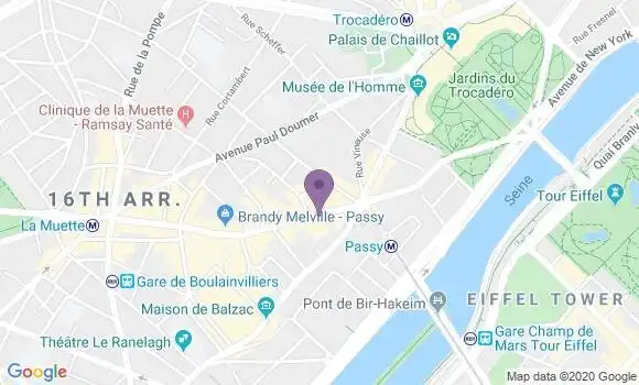 Localisation BNP Paribas Agence de Paris Rue de Passy