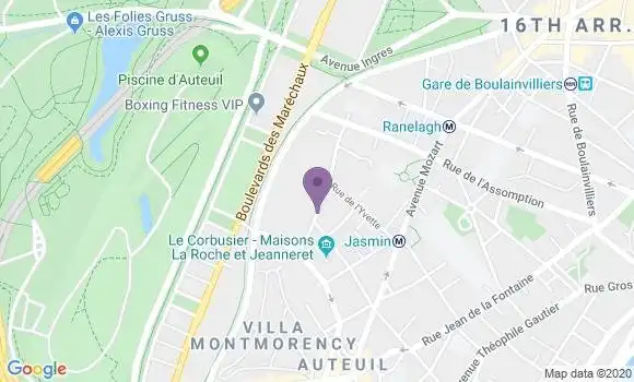 Localisation BNP Paribas Agence de Paris Rue du Docteur Blanche