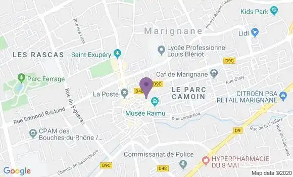 Localisation Société Générale Agence de Marignane