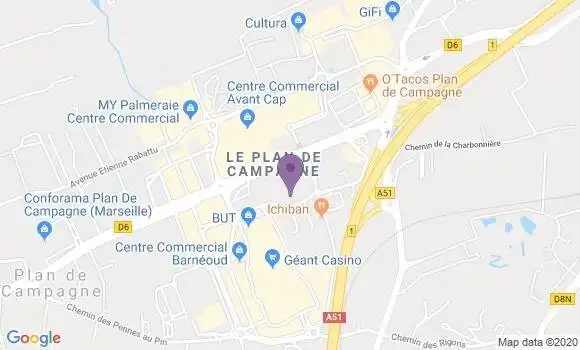 Localisation LCL Agence de Cabries Plan Campagne