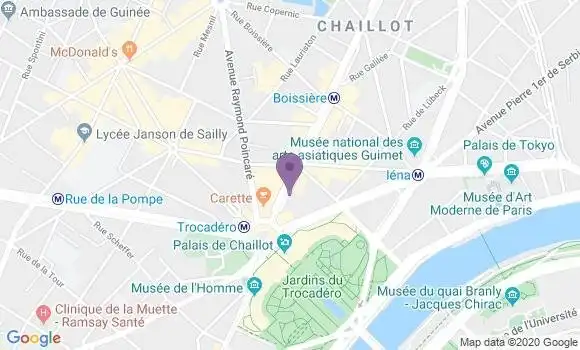Localisation BNP Paribas Agence de Paris Trocadéro