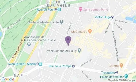 Localisation BNP Paribas Agence de Paris Victor Hugo