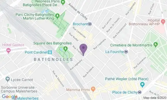 Localisation BNP Paribas Agence de Paris Legendre Batignolles