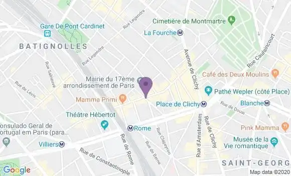 Localisation BNP Paribas Agence de Paris Mairie du 17ème