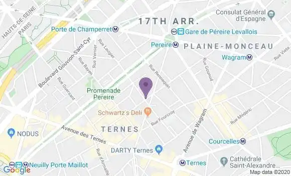 Localisation BNP Paribas Agence de Paris Niel Demours