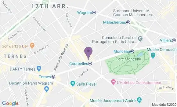 Localisation BNP Paribas Agence de Paris Plaine Monceau