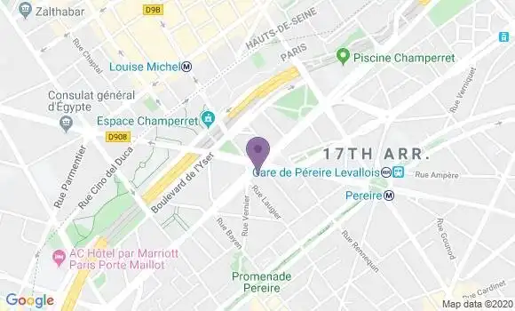 Localisation BNP Paribas Agence de Paris Porte de Champerret