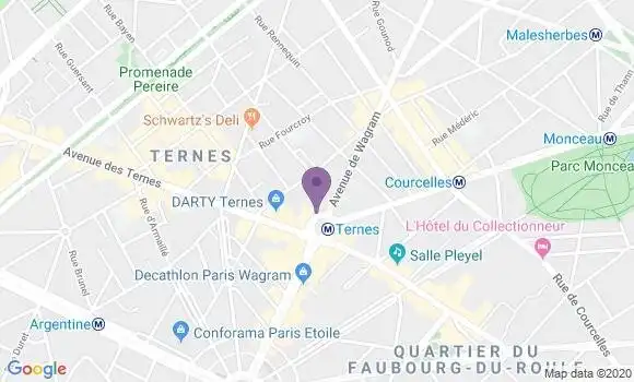 Localisation BNP Paribas Agence de Paris Ternes Monceau
