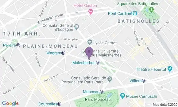 Localisation BNP Paribas Agence de Paris Villiers